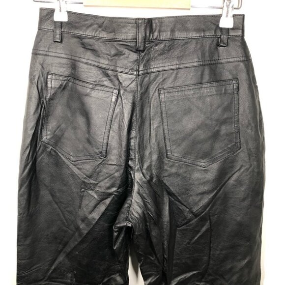 Vintage  Black Leather Pants Mom Jeans Size 8 - Picture 6 of 6